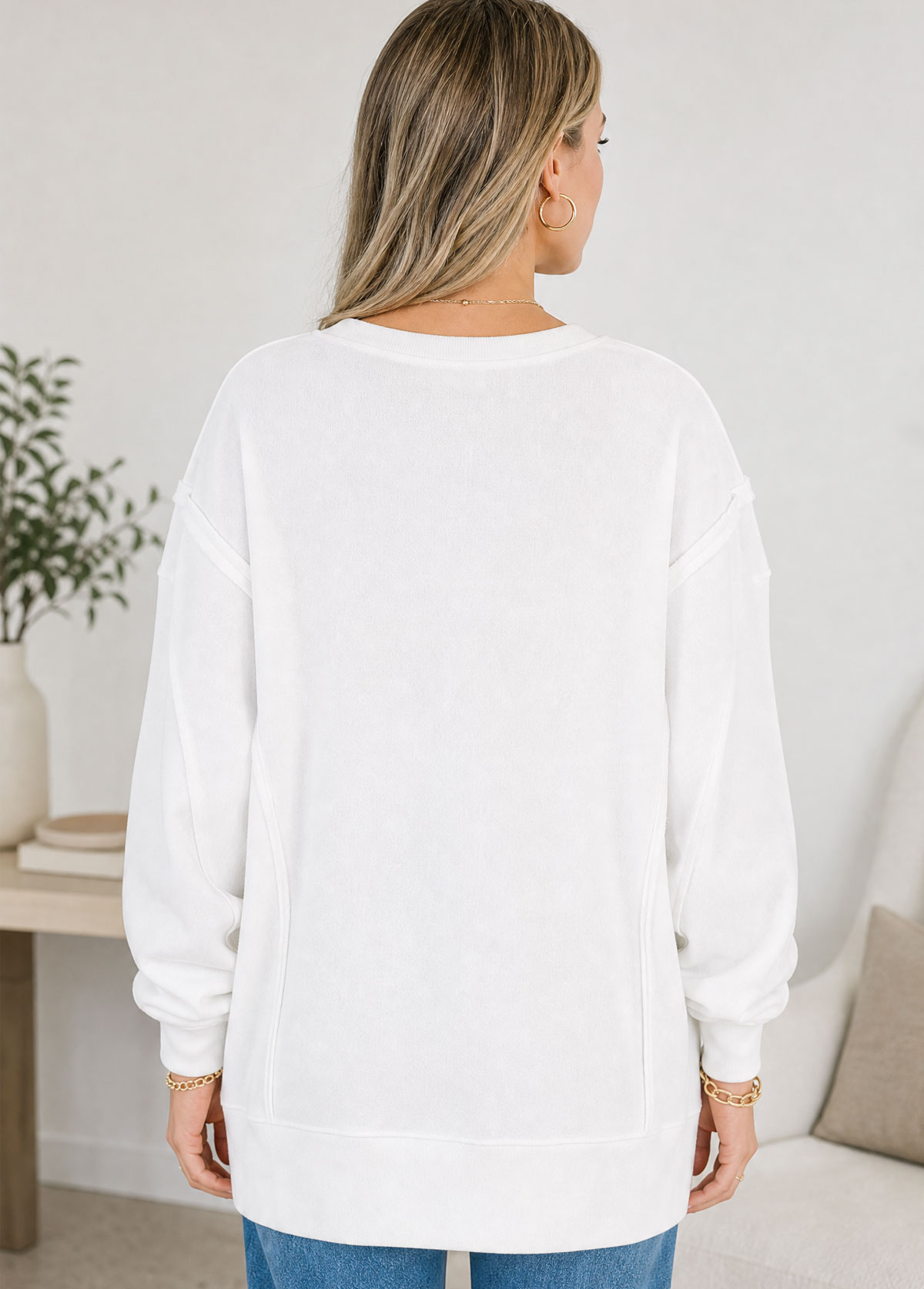 Fall Goose Jack‑o‑Lantern Floral Graphic Oversized Sweatshirt