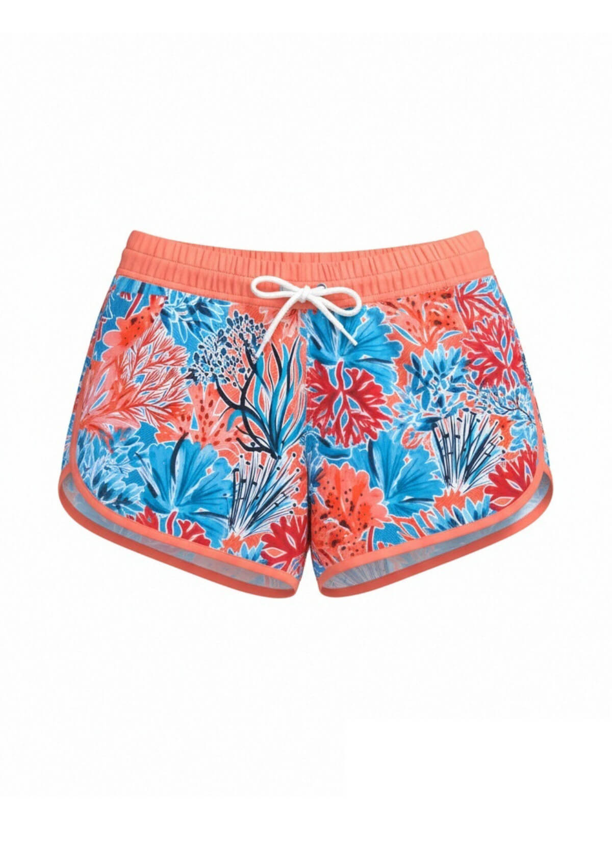  Drawstring Mid Waist Printed Swim Shorts