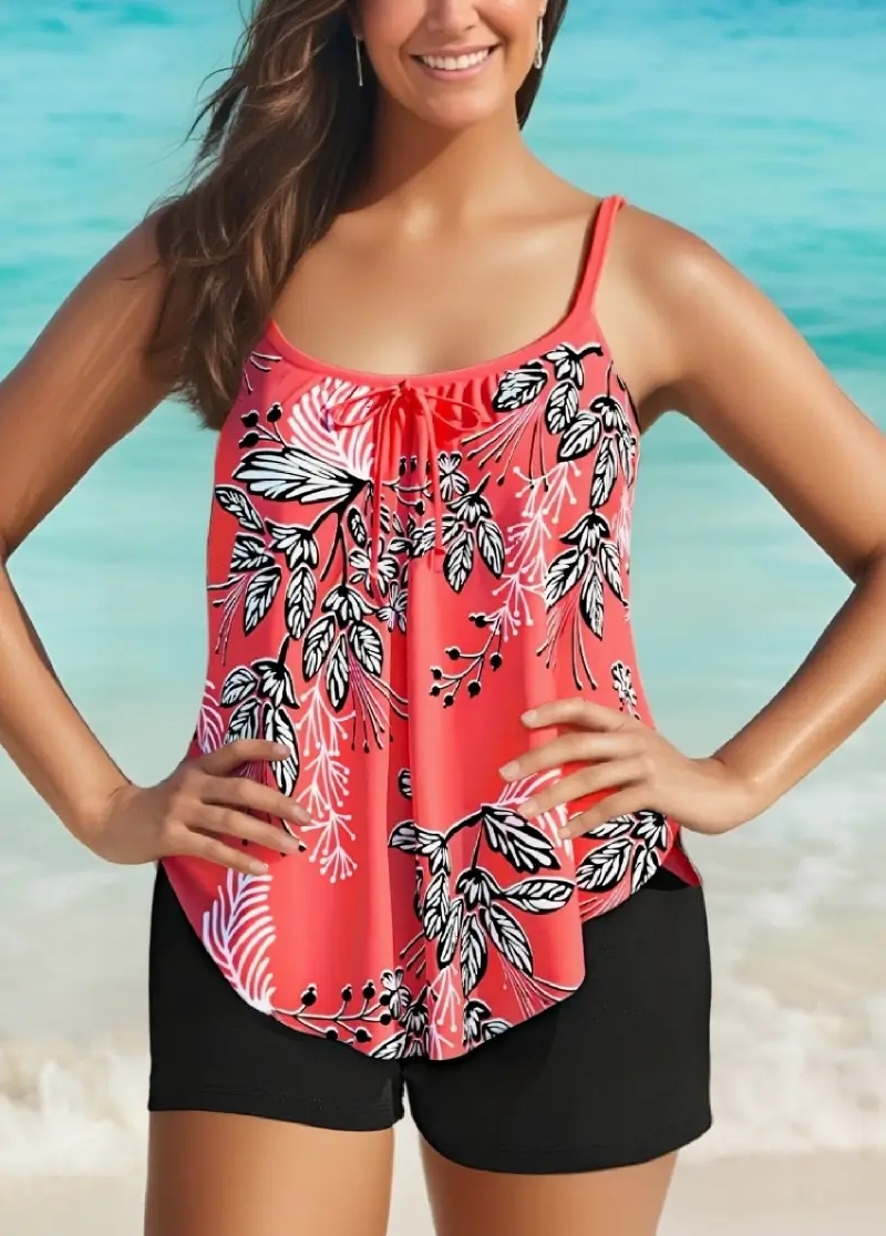 Floral Print Tummy  Tankini Top