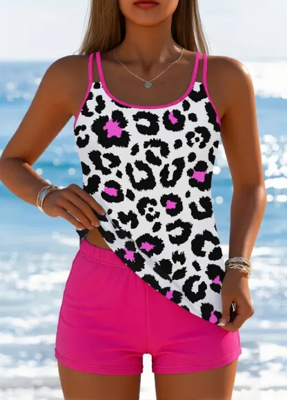 Mid Waisted Printed Tankini Set