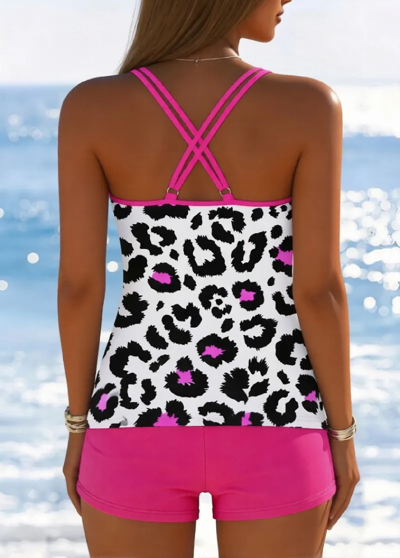 Mid Waisted Printed Tankini Set