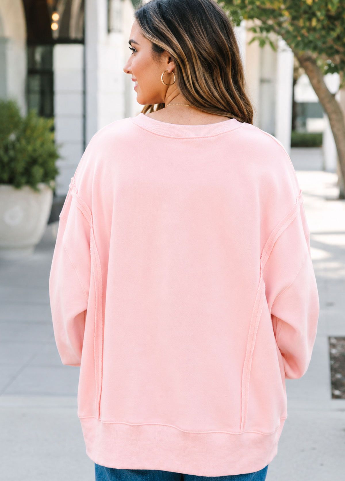 Colorful Pumpkin Bucket Graphic Oversized Sweatshirt