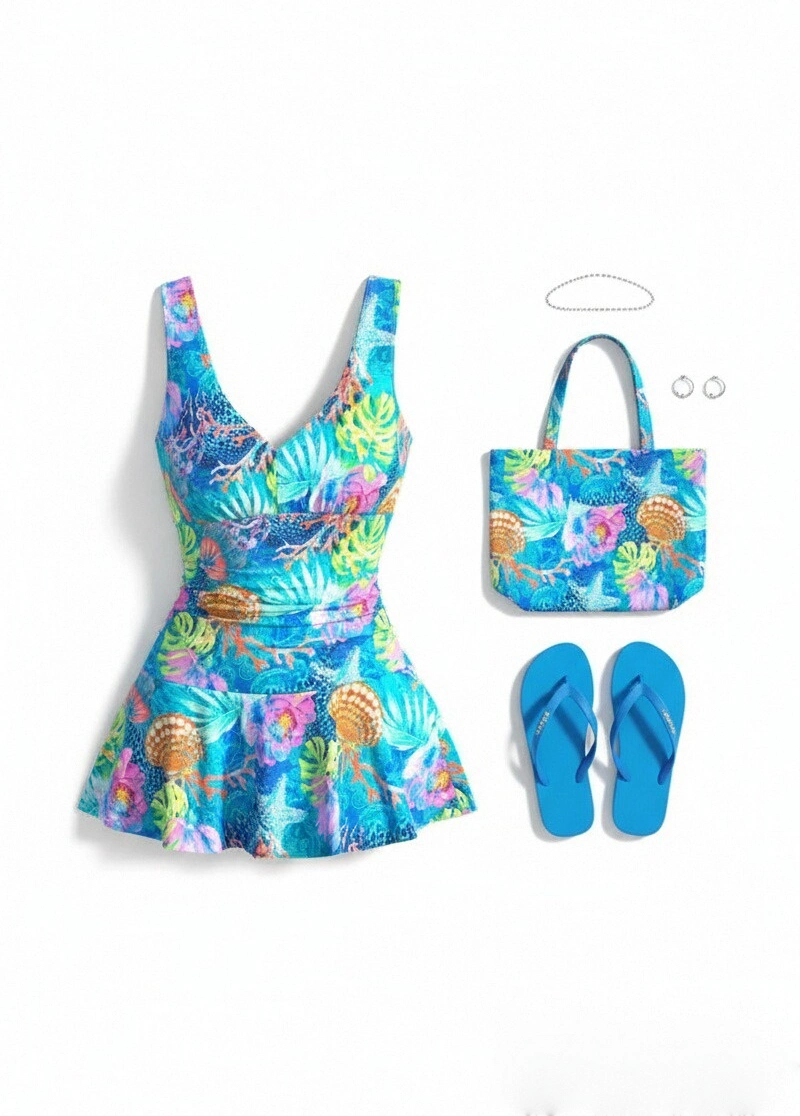 Marin Life Print One-Piece Swimsuit