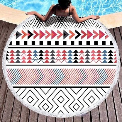 Printed Large Round Beach Blanket