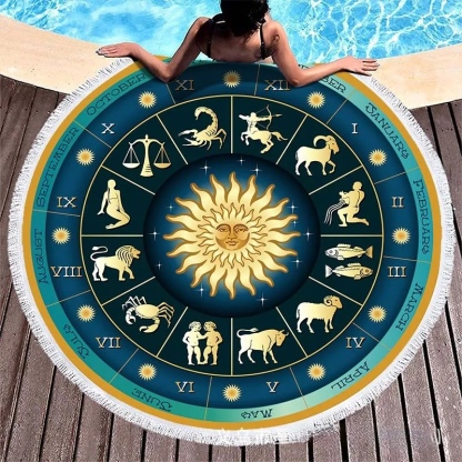  Printed Large Round Beach Blanket