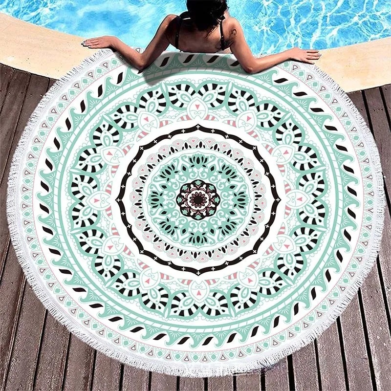 Printed Large Round Beach Blanket