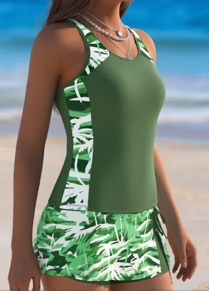 Tummy Coverage Floral Print Tankini Set