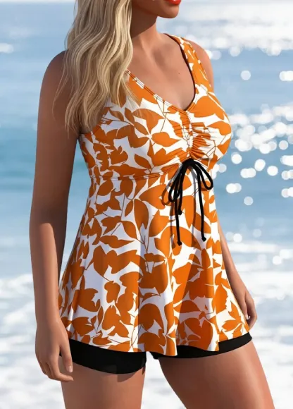 Tummy Coverage Floral Print  Tankini Set