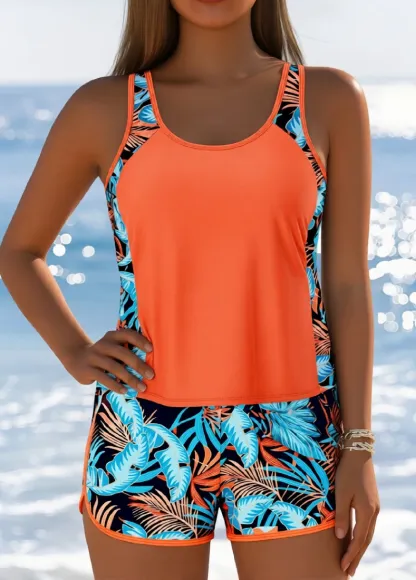  Printed Sporty Pockets  Tankini Set