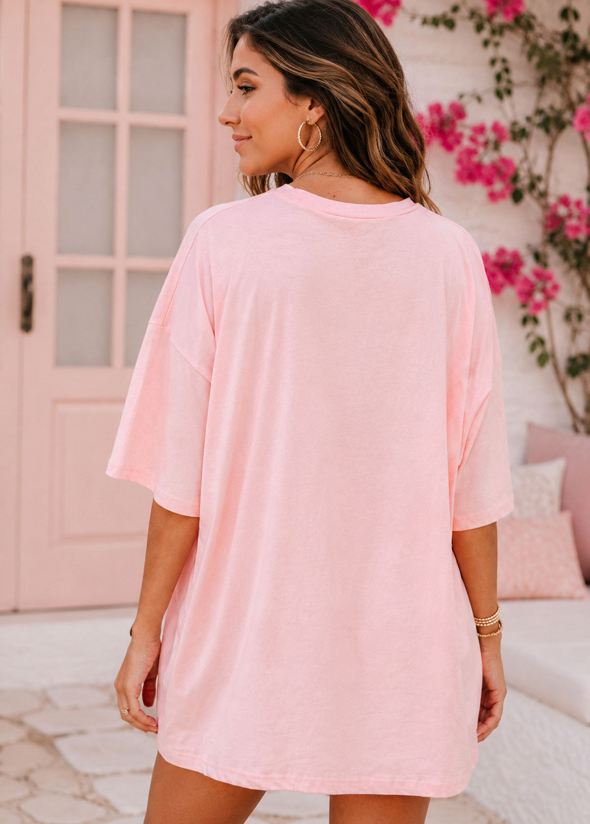 Women Coquette Goose Bow Oversized T-Shirt