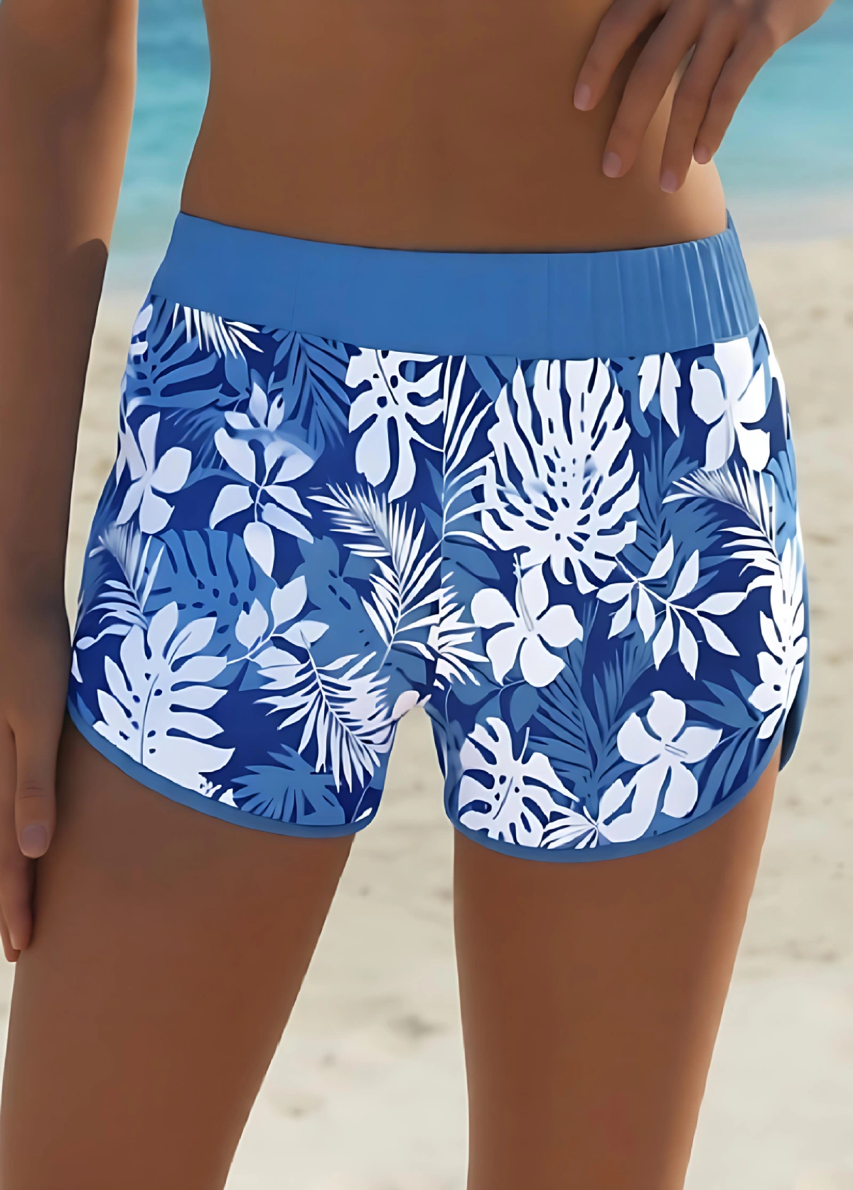  Mid Waist  Printed Swim  Shorts
