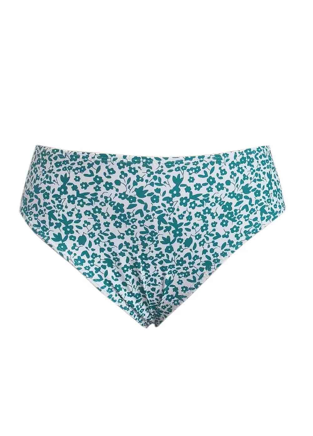 Floral Print One Piece Swimdress And Panty