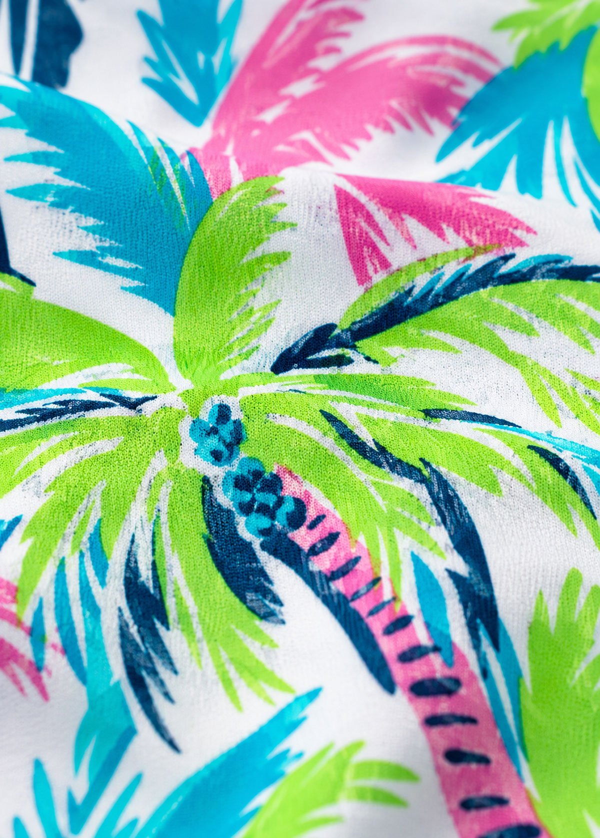 Palm Tree Plant Print Double Strap Scoop Neck Tankini Set 