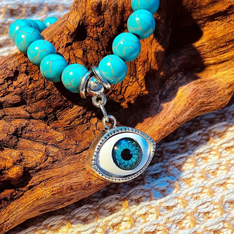18pcs Bohemian Natural Turquoise Beaded Bracelet Sets 