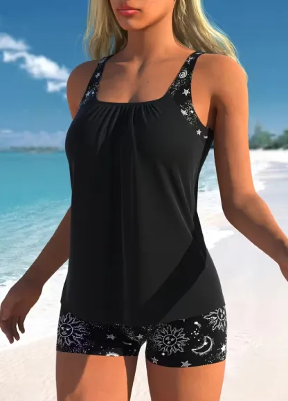 Tummy Coverage Printed  Tankini Set