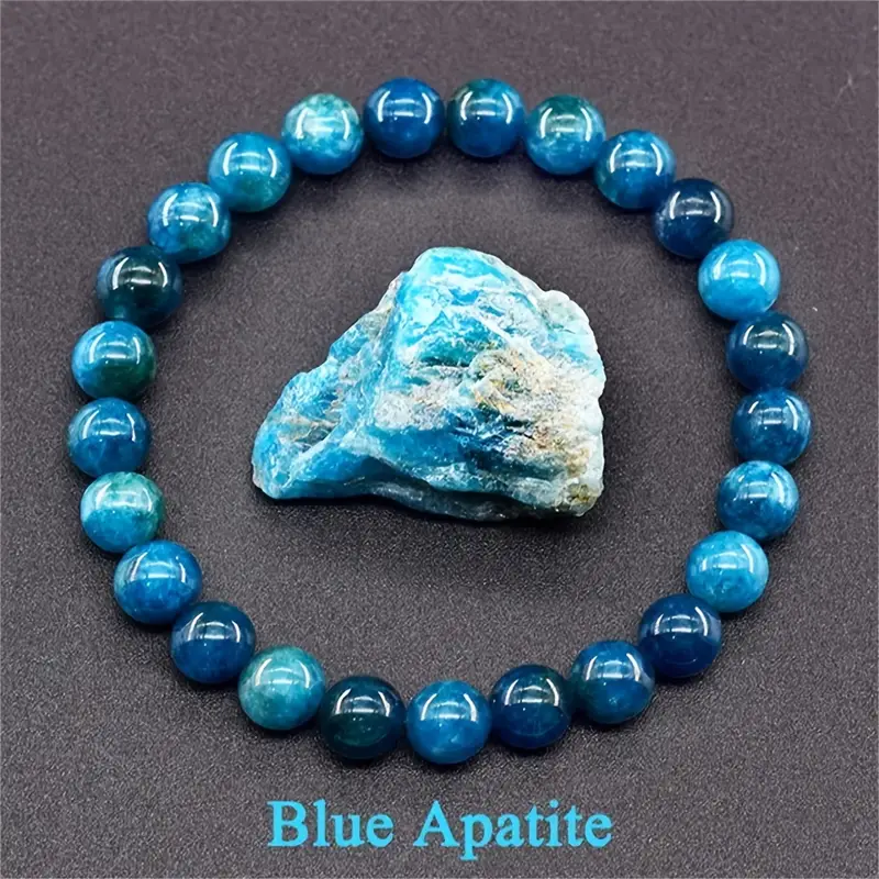 1pc Natural Blue Apatite Beaded Bohemian  Bracelet