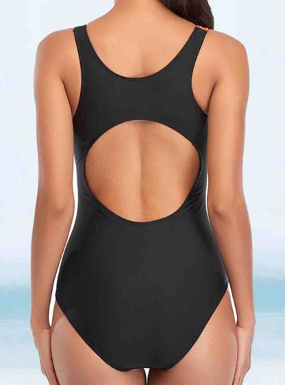 Contrast Triangle One Piece Swimsuit