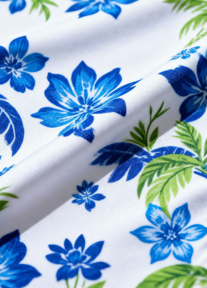 Blue Tropical Floral Tie Front Tankini Set
