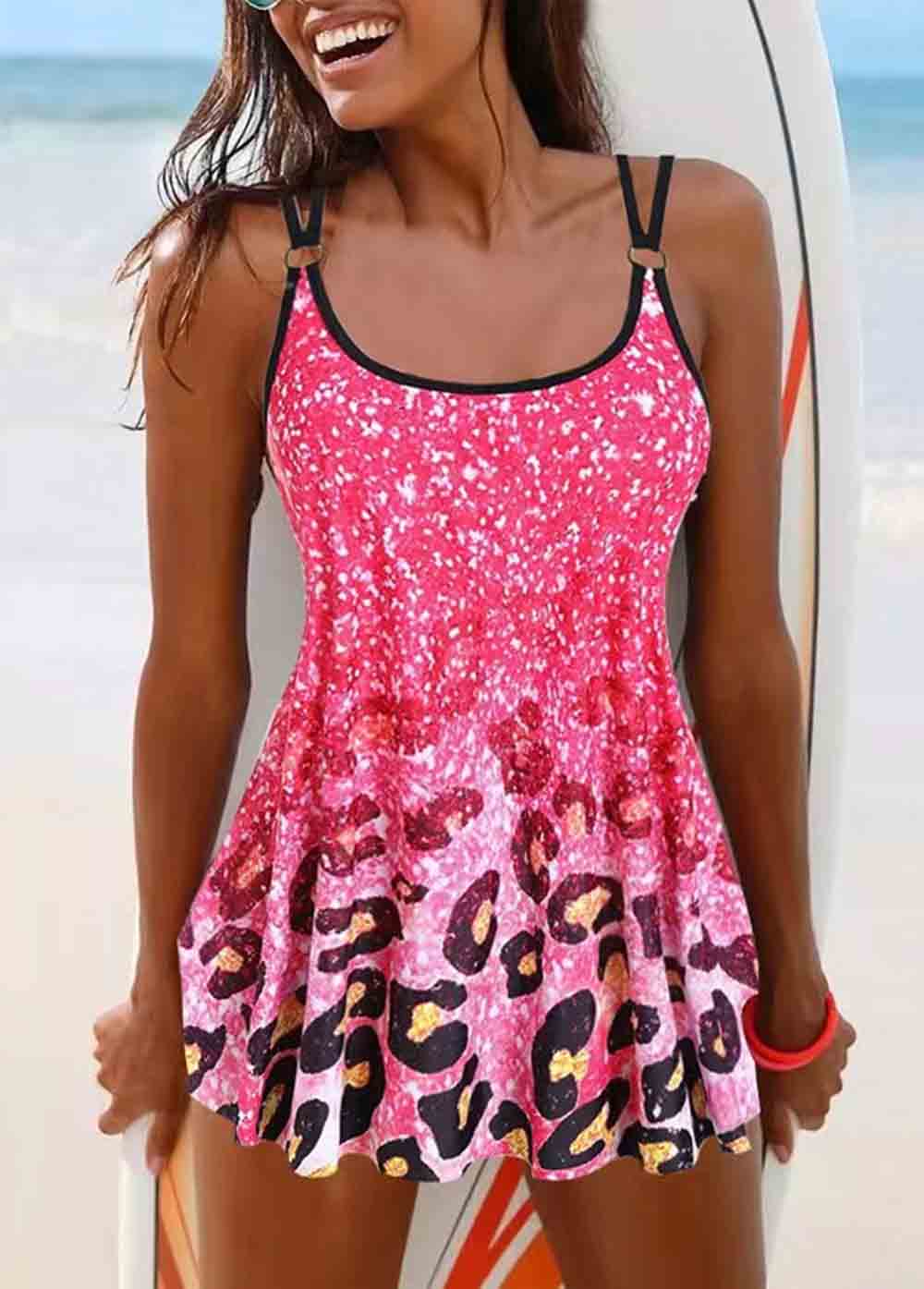 Tie Dye Print Tankini Set