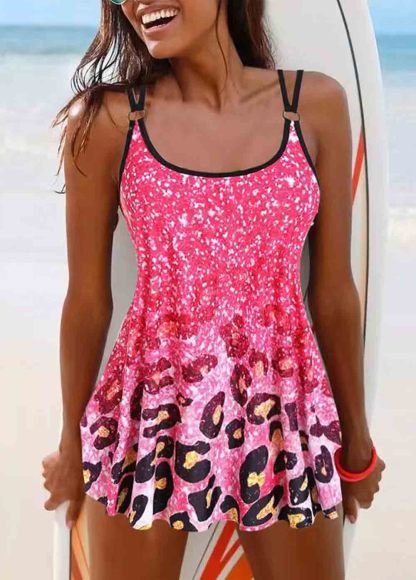 Tie Dye Print Tankini Set
