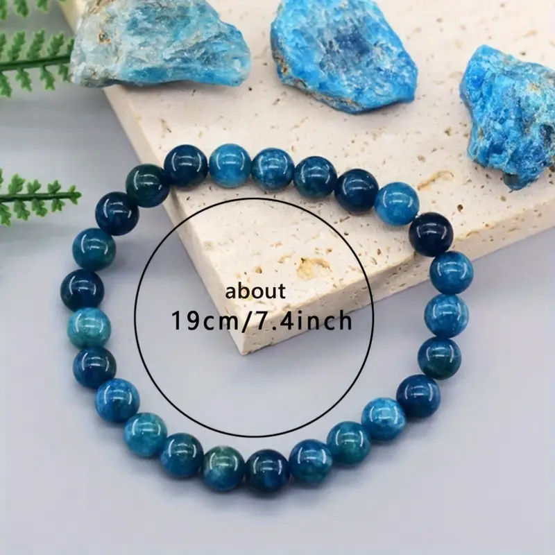1pc Natural Blue Apatite Beaded Bohemian  Bracelet