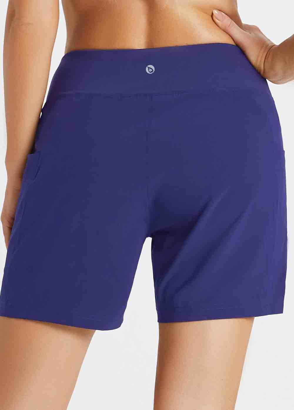 Pocket Detail Swim and Yoga High Waisted  Shorts