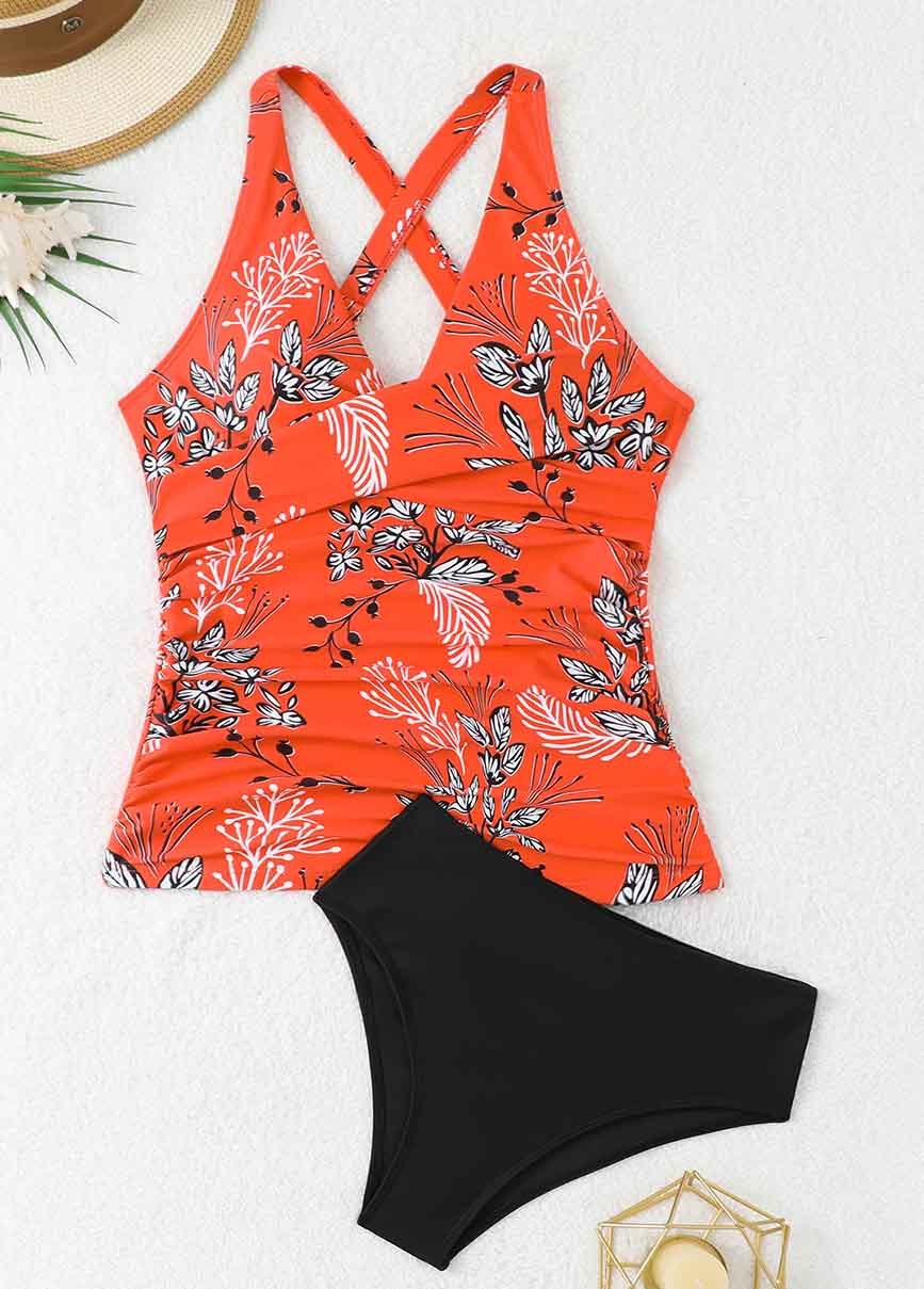Fir Pearl Print Tummy Control Tankini Set