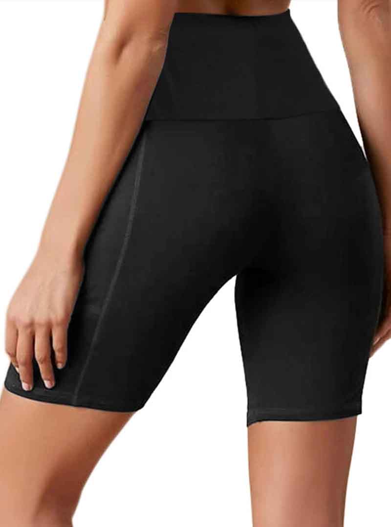 High Waist Swim Shorts With Side Pockets