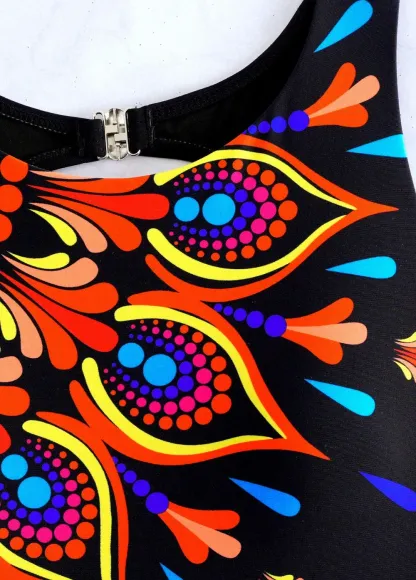 Vibrant Mediterranean Mandala One-Piece Swimsuit