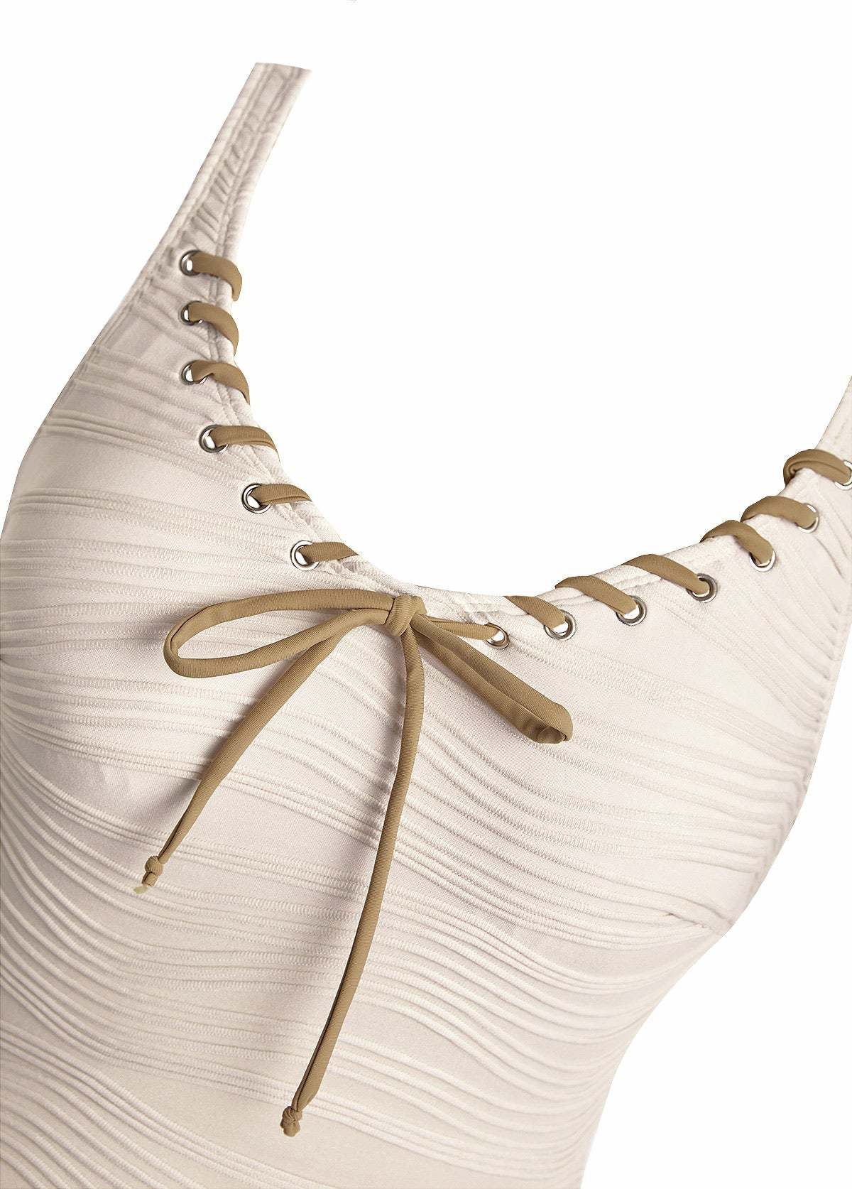 Jacquard Bowknot One Piece Swimdress