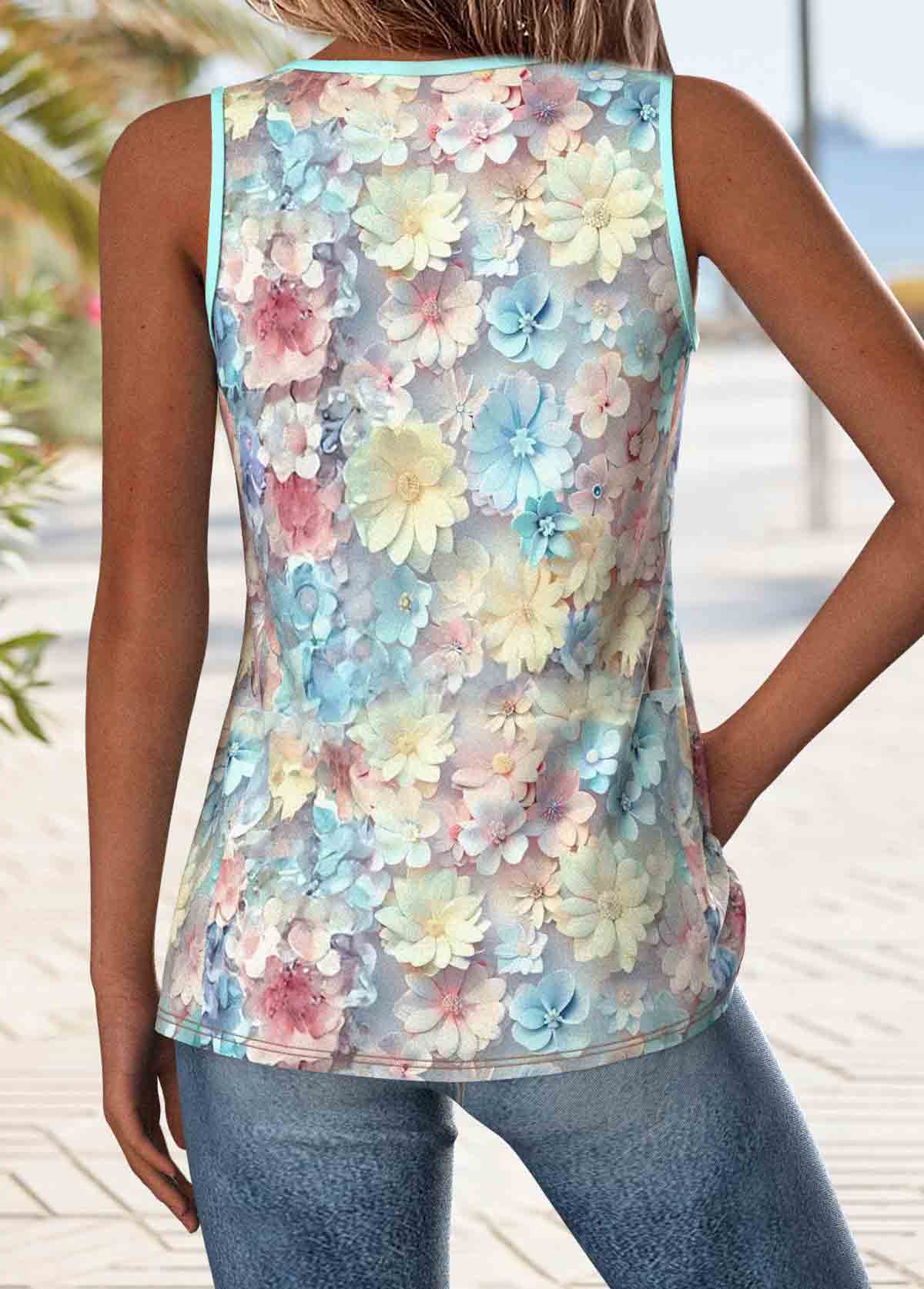 V Neck  Sleeveless Tank Top