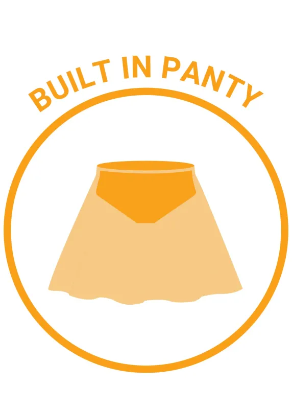  Hem Mid Waist Printed Swim Skirt