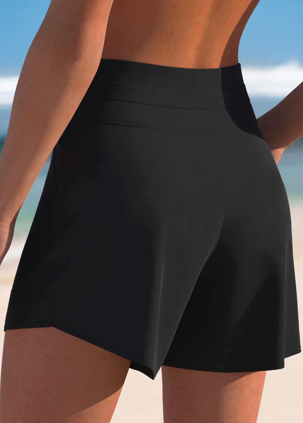 Mid Waisted  Drawstring Swim&Yoga Shorts