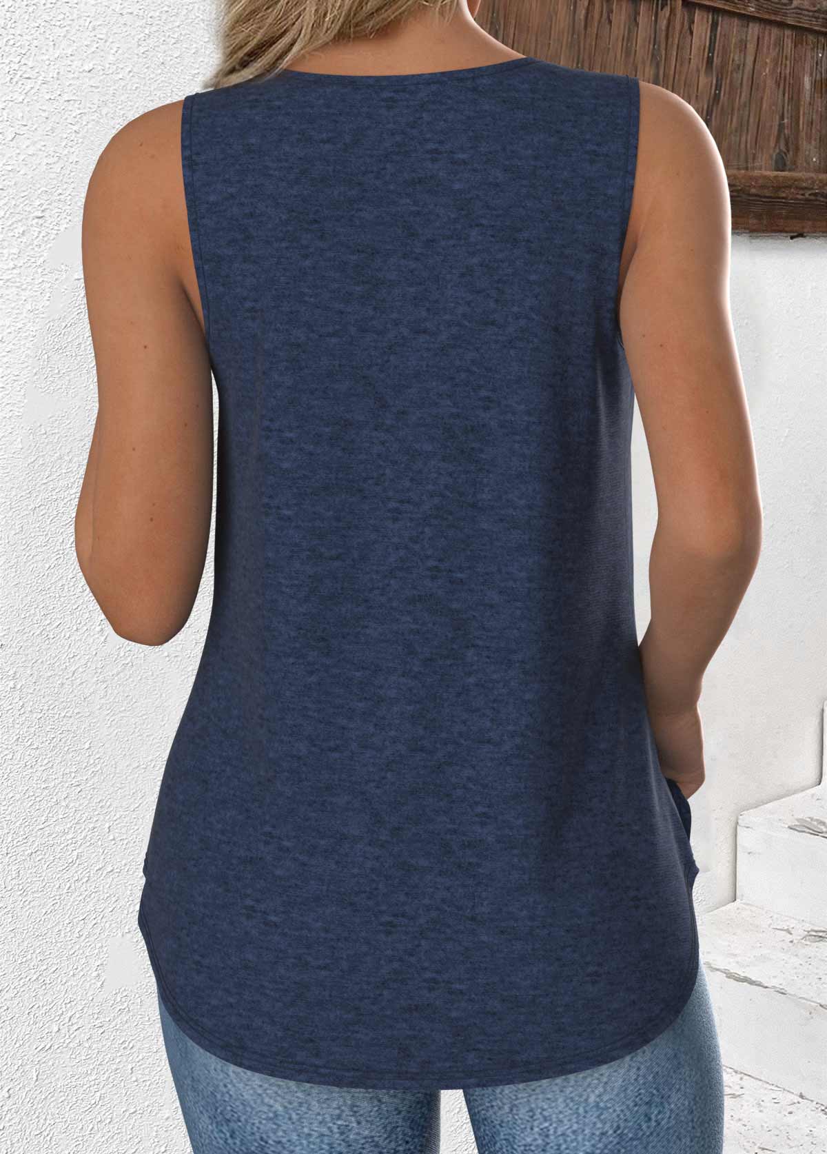  Sleeveless V Neck Tank Top
