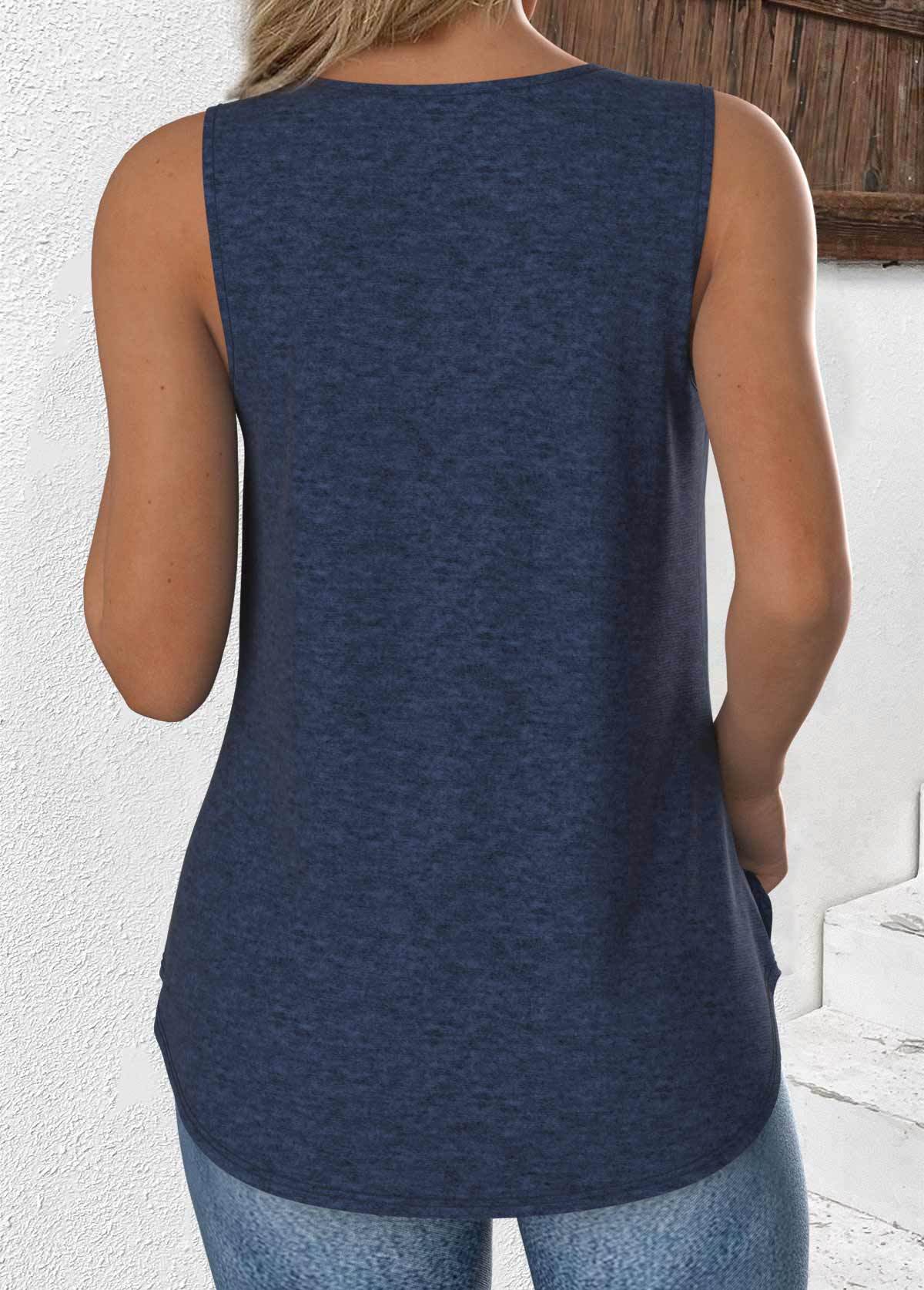 Sleeveless V Neck Tank Top