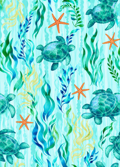Turquoise Sea Turtle Print Adjustable Strap Swing Tankini Set