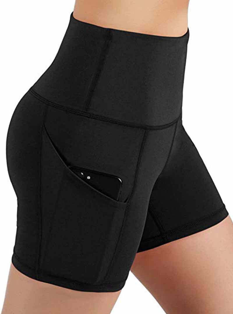 High Waist Swim Shorts With Side Pockets