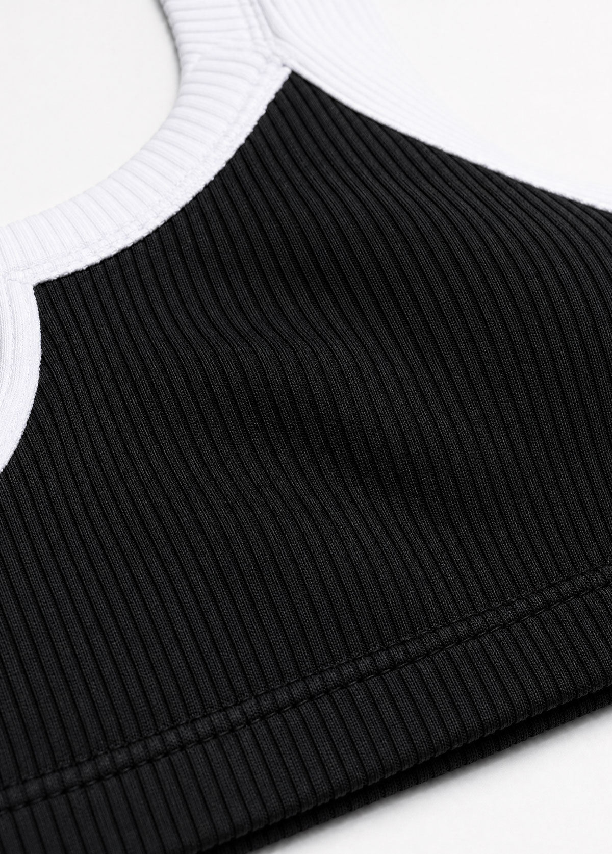 Color Block Ribbed Tankini Set