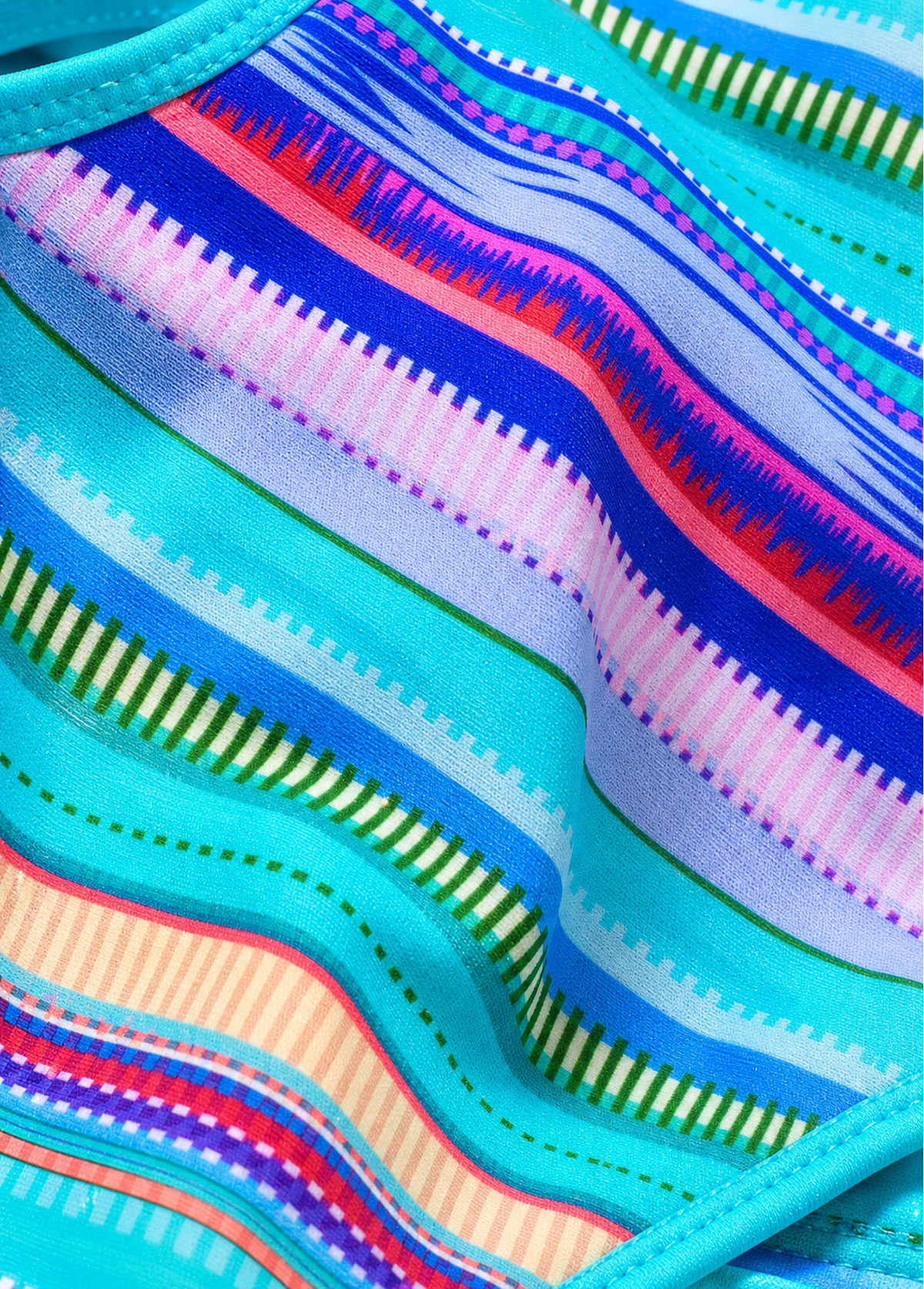 Colorful Diagonal Stripe Tankini Set