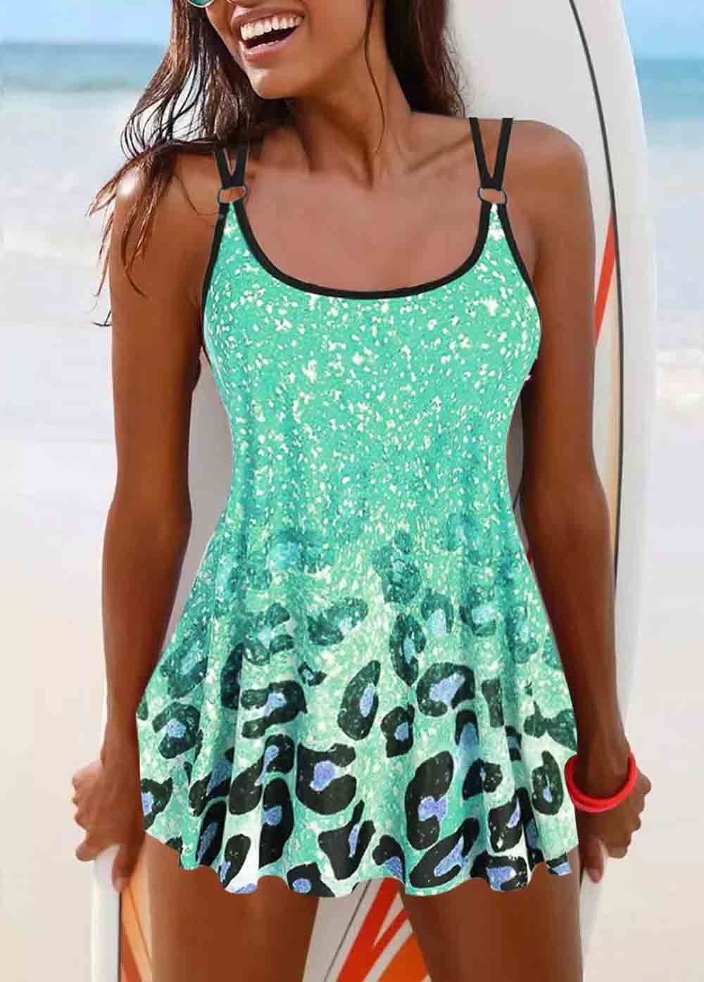 Tie Dye Print Tankini Set