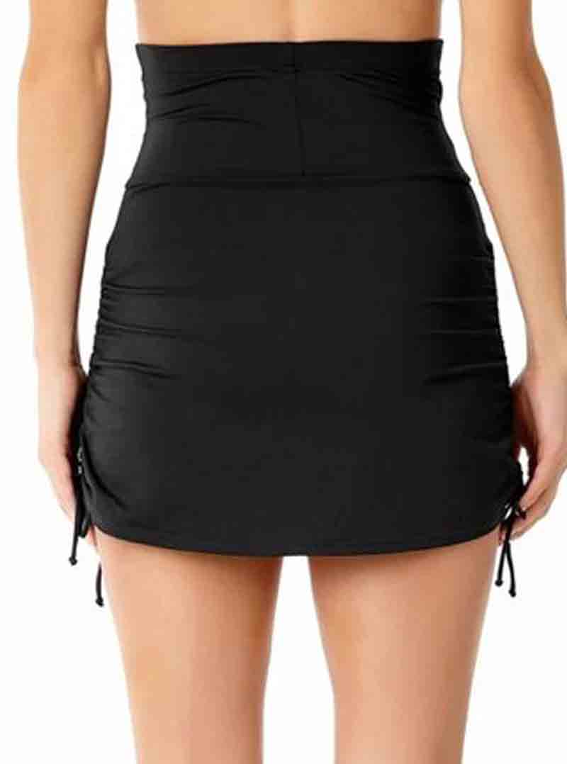 High Waist Side Drawstring Ruched Swim Skirt