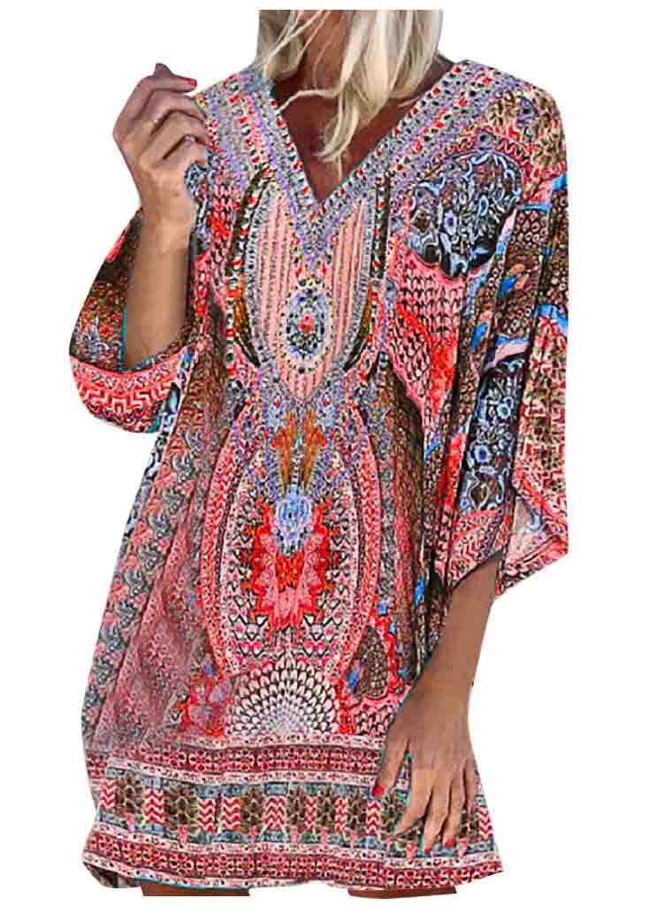 Floral Printed Boho Cover-ups