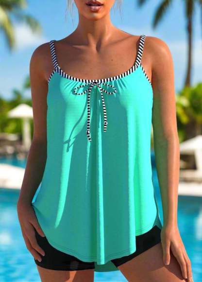 Bowknot Spaghetti  Tummy Tankini  Set