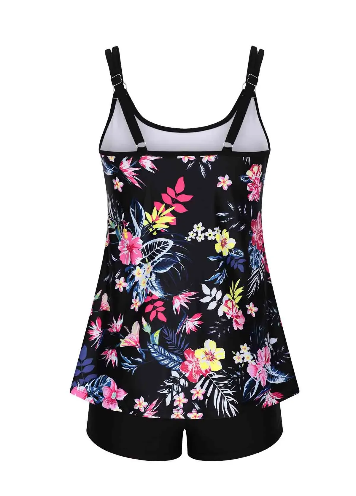 Metal Ring Blackish  Tankini  Set