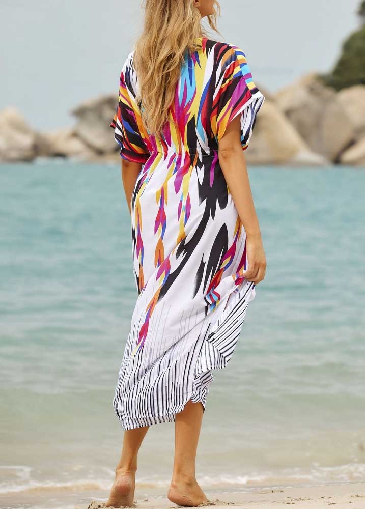 Floral Printed Wrap Cover Up For Beach