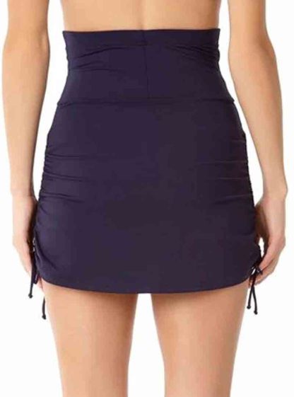 High Waist Side Drawstring Ruched Swim Skirt