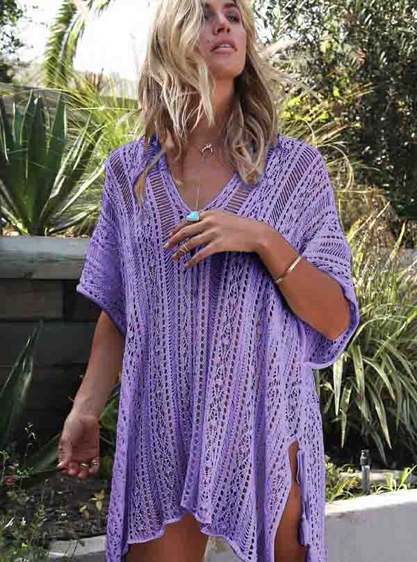 Solid Knit Cover Ups For Holiday