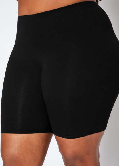 Plus Size Solid Stretch Biker Shorts