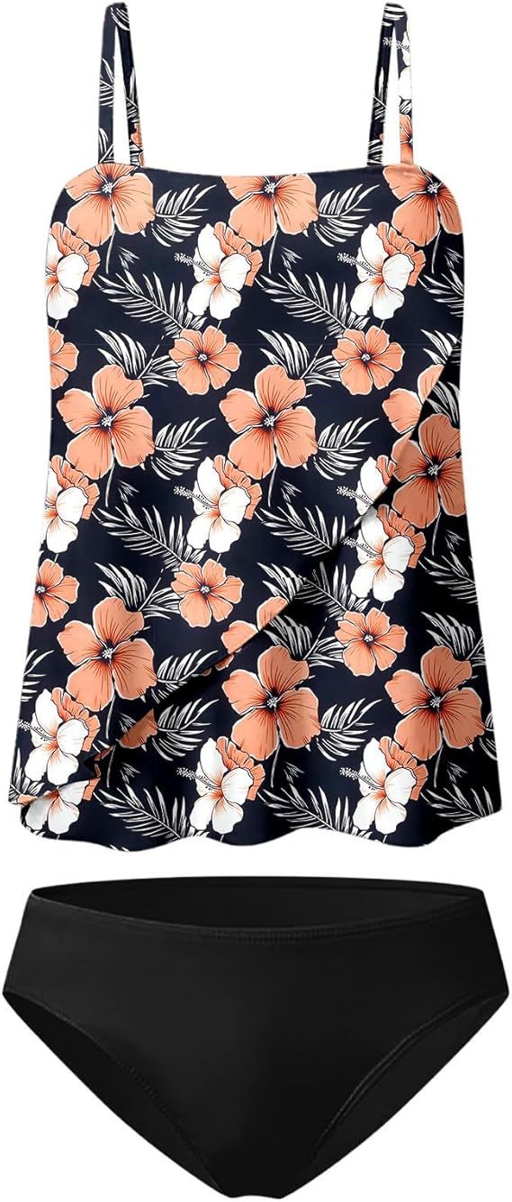 Off Shoulder Bandeau Strapless Tankini Bathing Suit