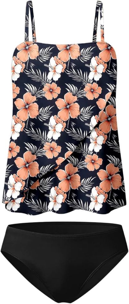 Off Shoulder Bandeau  Strapless Tankini Bathing Suit